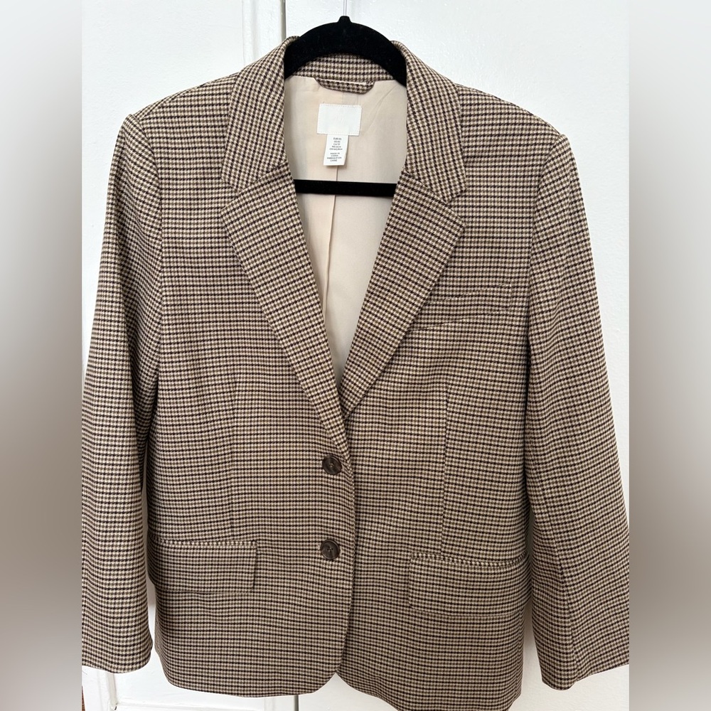 H&M Oversized Houndstooth Blazer